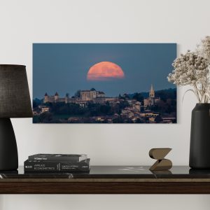 Lever de lune sur Villebois-lavalette